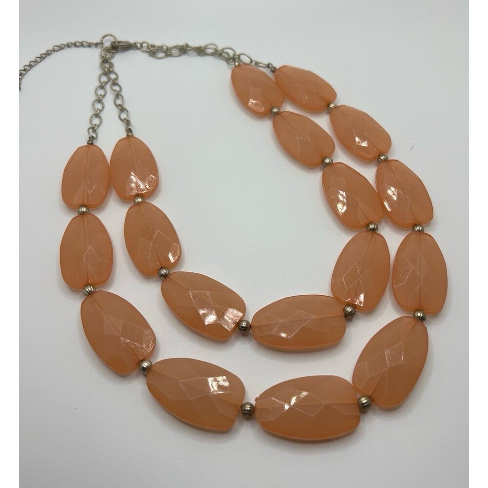 Champagne Chunky Statement Necklace, Big beaded jewelry, peach wedding